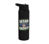 Vegan Badass Vegan Bodybuilder Stainless Steel Insulated Water Bottle