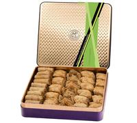 Vegan Baklava Baklawa Large Gift Tin, Assorted Nut Filo, 30 Pieces 800g