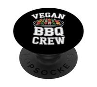 Vegan BBQ Crew Varsity Plant-Based Barbecue Vegetable Grill PopSockets Adhesive PopGrip