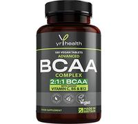 Vegan BCAA Tablets 1500mg - 2:1:1 BCAAs Branch Chain Amino Acids L-Leucine, L-Isoleucine, L-Valine with Vitamin B6, C & B12-180 Tablets not Capsules - Made in The UK by YrHealth