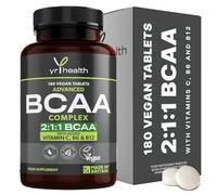 Vegan BCAA Tablets 1500mg with Vitamins B6, C & B12-180 Tablets UK Made