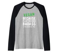 Vegan Because Plant Vegetarian Veganuary Raglan Baseball Tee