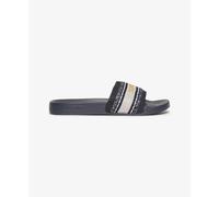 Vegan canvas pool slides for girls Superdry Bleu 3/4 ans