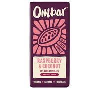 Vegan Chocolate Bar - Ombar Centres Raspberry & Coconut - Organic Fair Trade Chocolate - Dairy and Gluten Free - Raw Cacao - 70g - Single Bar