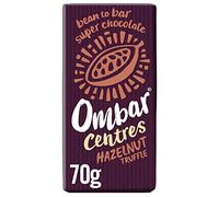 Vegan Chocolate - Ombar Centres Hazelnut Truffle Bar (70g) Organic Fair Trade, Dairy and Gluten Free Chocolate