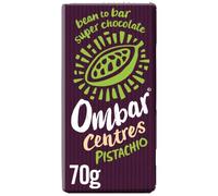 Vegan Chocolate Bar - Ombar Centres Pistachio - Organic Fair Trade Chocolate - Dairy and Gluten Free - Raw Cacao - 70g - Single Bar