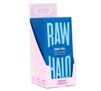 Vegan Chocolate Bar - Raw Halo - Dark Chocolate 70% - 10 x 70g Bars - Organic, Dairy & Gluten Free