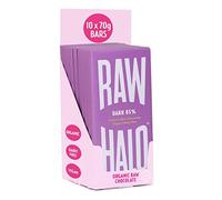 Vegan Chocolate Bar - Raw Halo - Dark Chocolate 85% - 10 x 70g Bars - Organic, Dairy & Gluten Free