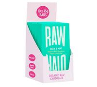 Vegan Chocolate Bar - Raw Halo - Dark Chocolate & Mint - 10 x 35g Bars - Organic, Dairy & Gluten Free