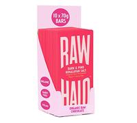 Vegan Chocolate Bar - Raw Halo - Dark Chocolate & Pink Salt - 10 x 70g Bars - Organic, Dairy & Gluten Free