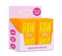 Vegan Chocolate Bar - Raw Halo - Dark Chocolate & Salted Caramel - 20 x 22g Snack Size Bars - Organic, Dairy & Gluten Free