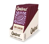 Vegan Chocolate - Ombar 90% Cacao Dark Chocolate (35g x 10 Bars) Organic, Fair Trade, Dairy Free and Gluten Free Chocolate