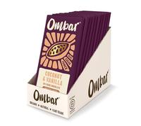 Vegan Chocolate - Ombar Centres Coconut & Vanilla (70g x 10 Bars) Organic Fair Trade, Dairy and Gluten Free Chocolate