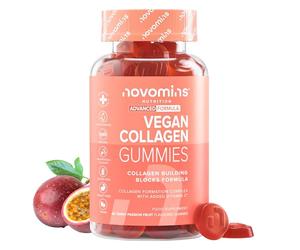 Vegan Collagen Gummies - Vegan Collagen with Added Vitamin C, BCAAs, Hyaluronic Acid - Advanced Blend - Alternative to Collagen Powder & Tablets - Collagen Supplements for Women - Novomins