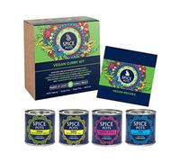 Vegan Curry Kit by Spice Pots - 100% Natural Ingredients - 4 x 40g Spice Blends - 8 Vegetarian Curry Recipe Booklet - Korma, Bhuna, Goan & Tandoori Masala Curry Powder - Vegan Gifts for Women & Men