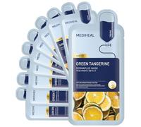 Vegan Daily Dermaplus Green Tangerine Mask (Pack of 10) for Firming the Skin with Panthenol and Hyaluronic Acid, Korean Body Care Mask