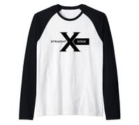 Vegan, Drug Free, Hardcore Punk Straight Edge Raglan Baseball Tee