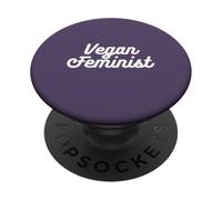 VEGAN FEMINIST Minimal Design Vegetarian Meme Feminism PopSockets Adhesive PopGrip