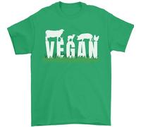 Vegan Field Mens T-Shirt 100% Cotton Irish Green L