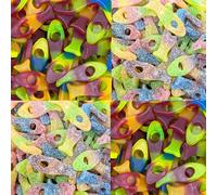 Vegan Fizzy Funky Freaky Fish Pick n Mix Colourful Sweets - Vegan, Gluten-Free Fruity Sour Candy for Parties and Gifts (1Kg, Random Mixed Fish Sweets)