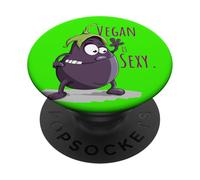 Vegan Food Humour Aubergine Ugly PopSockets Adhesive PopGrip