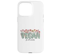 Vegan for All Animals, Animal Rights Advocate, Cute Flowers Case for iPhone 15 Pro Max
