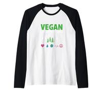 Vegan for Everything The Animals Rain Forest Wild Life Compa Raglan Baseball Tee