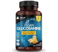 Vegan Glucosamine and Chondroitin with Added Turmeric, Vitamin C, Ginger & Black Pepper - High Strength - UK Made - New Leaf