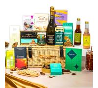 Vegan Hamper with Truffles & Hot Chocolate Set, Wicker Sharing Family Hamper, Thank You Gift Hamper for Her by EDEN & CO - Plus 2 Non-Alcoholic Mocktails