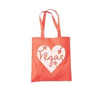 Vegan Heart Tote Bag - coral One Size