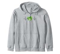 Vegan Heartbeat Vegetarian Keto Veggie Lovers Zip Hoodie