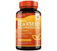 Vegan High Strength Flaxseed Oil - Enriched with Vitamin E - 1000mg per Vegan Softgel - Flax Seed Cold Pressed Oil Providing Omega 3 6 9 (ALA & Linoleic Acid) - 5 Month Supply - Made by Nutravita