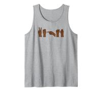 Vegan in Sign Language Hands Ethical Pro Vegan Advocate Tank Top, Men, Heather Grey, Small