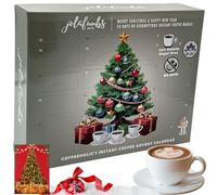 Vegan Instant Coffee Advent Calendar 2025 - 24 Days Flavoured Xmas Eve Countdown - Low-Calorie, Gluten Free - Secret Santa, Stocking Fillers, Christmas Gifts For Women & Men Coffeeholic Gifts
