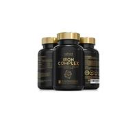 Vegan Iron Tablets High Strength 14mg - 120 Daily Gentle Iron Tablets with Ferrous Fumarate, Folic Acid, B12 & Vitamin C - Made in UK