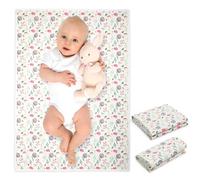 Vegan Leather Baby Changing Mat - Wipeable Portable Changing Pad, Foldable Travel Changing Mat for Baby, Newborns Toddlers Shower Gifts (Colorful Floral,20"*28")