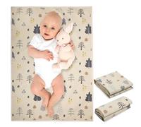 Vegan Leather Baby Changing Mat - Wipeable Portable Changing Pad, Foldable Travel Changing Mat for Baby, Newborns Toddlers Shower Gifts (Forest Tree,20"*28")