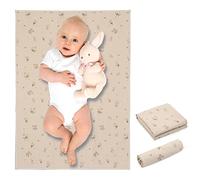 Vegan Leather Baby Changing Mat - Wipeable Portable Changing Pad, Foldable Travel Changing Mat for Baby, Newborns (Flower,20"*28")