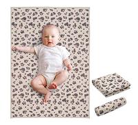 Vegan Leather Baby Changing Mat - Wipeable Portable Changing Pad, Foldable Travel Changing Mat for Baby, Newborns Toddlers Shower Gifts (Leopard Print,20"*28")