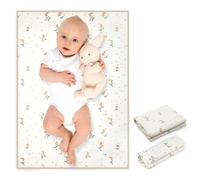 Vegan Leather Baby Changing Mat - Wipeable Portable Changing Pad, Foldable Travel Changing Mat for Baby, Newborns Toddlers Shower Gifts (Orange Floral,20"*28")
