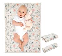 Vegan Leather Baby Changing Mat - Wipeable Portable Changing Pad, Foldable Travel Changing Mat for Baby, Newborns Toddlers Shower Gifts (Floral,20"*28")