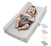 Vegan Leather Baby Changing Pad, Waterproof Cover, Standard Size, Wipe-Clean (Gray)