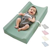 Vegan Leather Baby Changing Pad, Waterproof Cover, Standard Size, Wipe-Clean (Green)