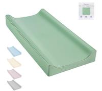 Vegan Leather Changing Pad Cover - 31"X 16" - Waterproof Wipeable, Extra Thick & Portable & Non-Slip Diaper Mat - Fits Standard Changing Tables for Baby Boy Girl (Green)