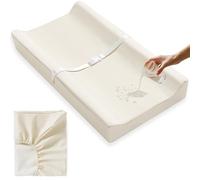 Vegan Leather Changing Pads for Girls Boys Waterproof and Wipe Clean Soft Changing Mat Fits Standard 32" x 16" Changing Mat Beige