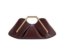 Vegan Leather Clutch Purse,Designer Pleated Cloud Clutch - Standout Evening Handbag with Soft Cloud-like Silhouette for Party (Coffee)