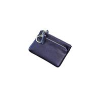 Vegan Leather Coin Purse for Women and Men, Compact Card Holder with Zipper,Slim Minimalist Wallet (Dark Blue)