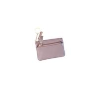Vegan Leather Coin Purse for Women and Men, Compact Card Holder with Zipper,Slim Minimalist Wallet (Purple)