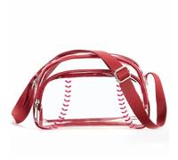 Vegan Leather Crossbody Bag, Compact Oval Silhouette W/Secure Zipper, Urban Street Style Unisex Sling Purse (red,22×6×20cm)
