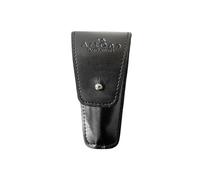 Vegan Leather Trombone/Euphonium Mouthpiece Pouch - Soft Suede Lining - Belt Loop & Button Stud Closure (Black)